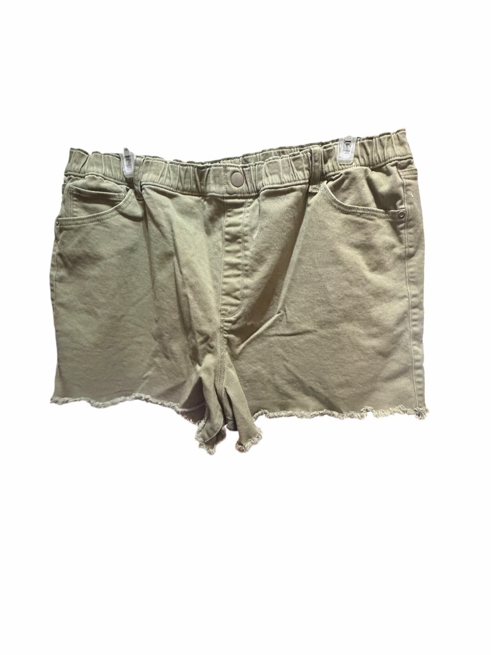 Sonoma Olive Green Frayed Hem Jean Shorts